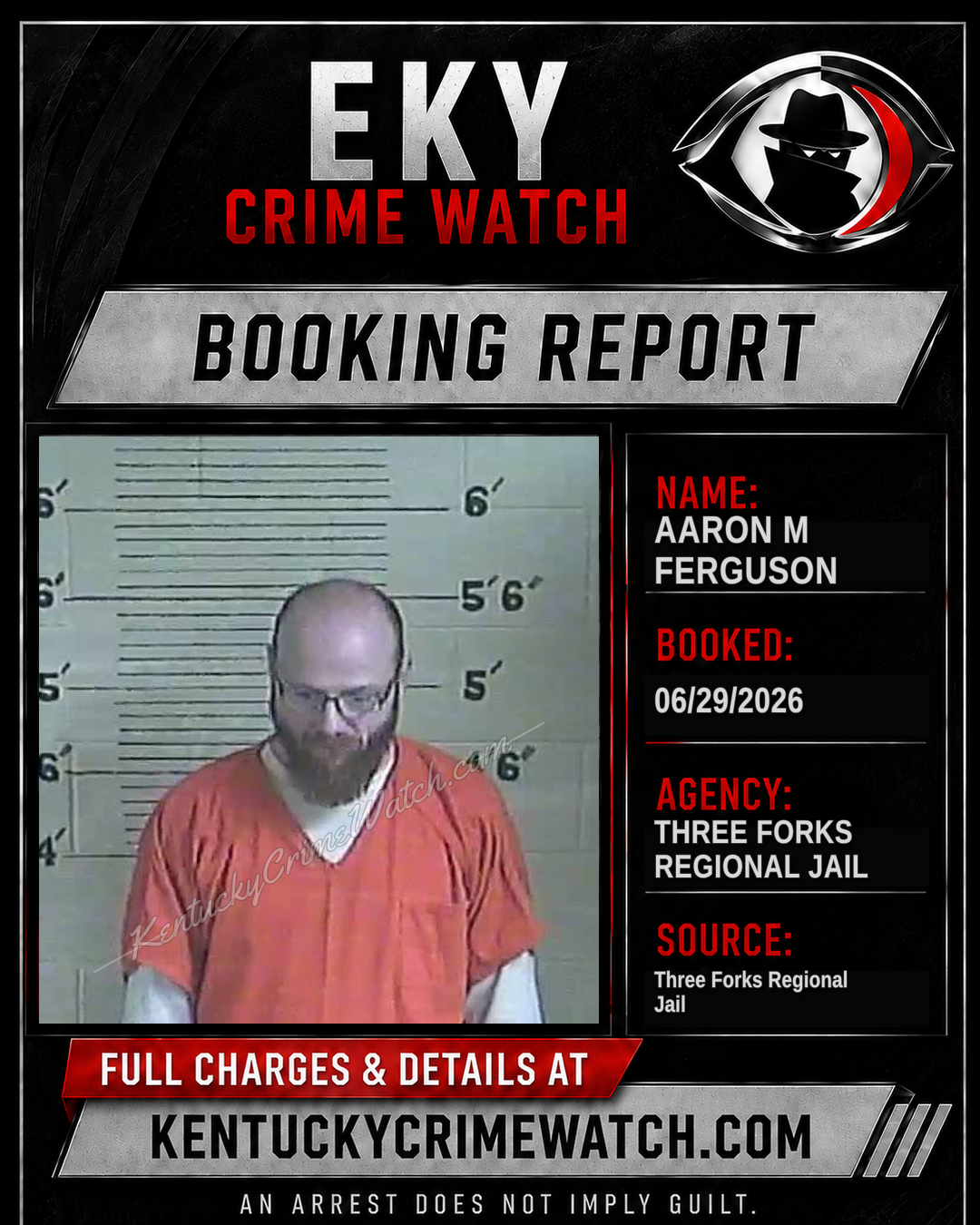 Aaron M Ferguson booking report card
