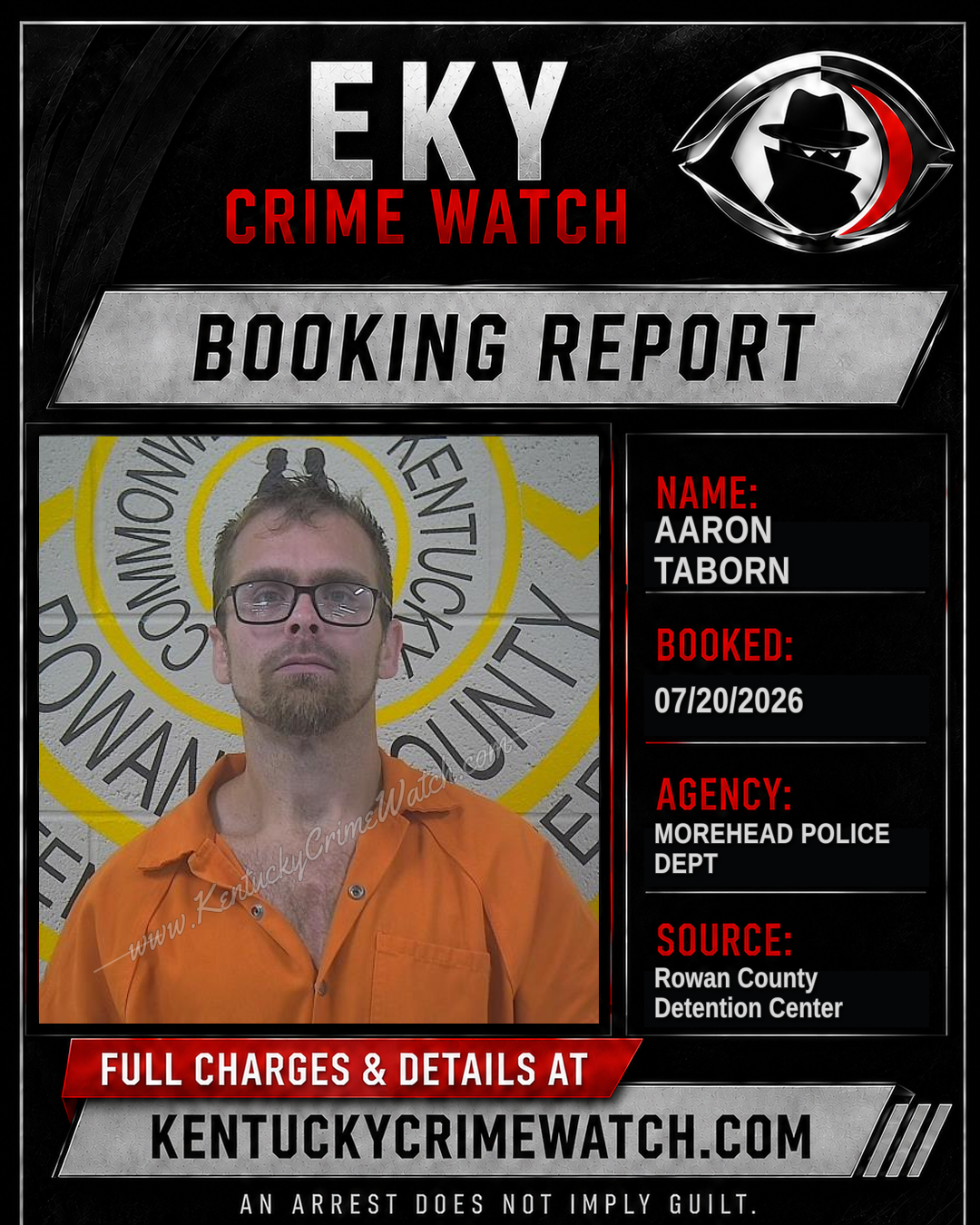 AARON TABORN booking report card