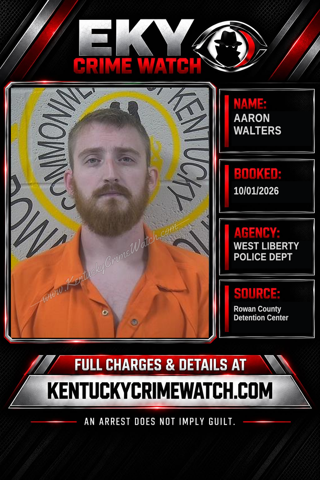 AARON WALTERS booking report card