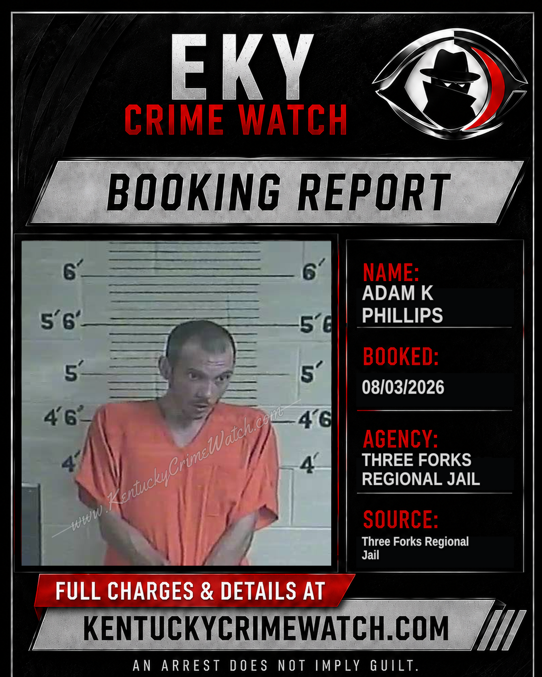 Adam K Phillips booking image