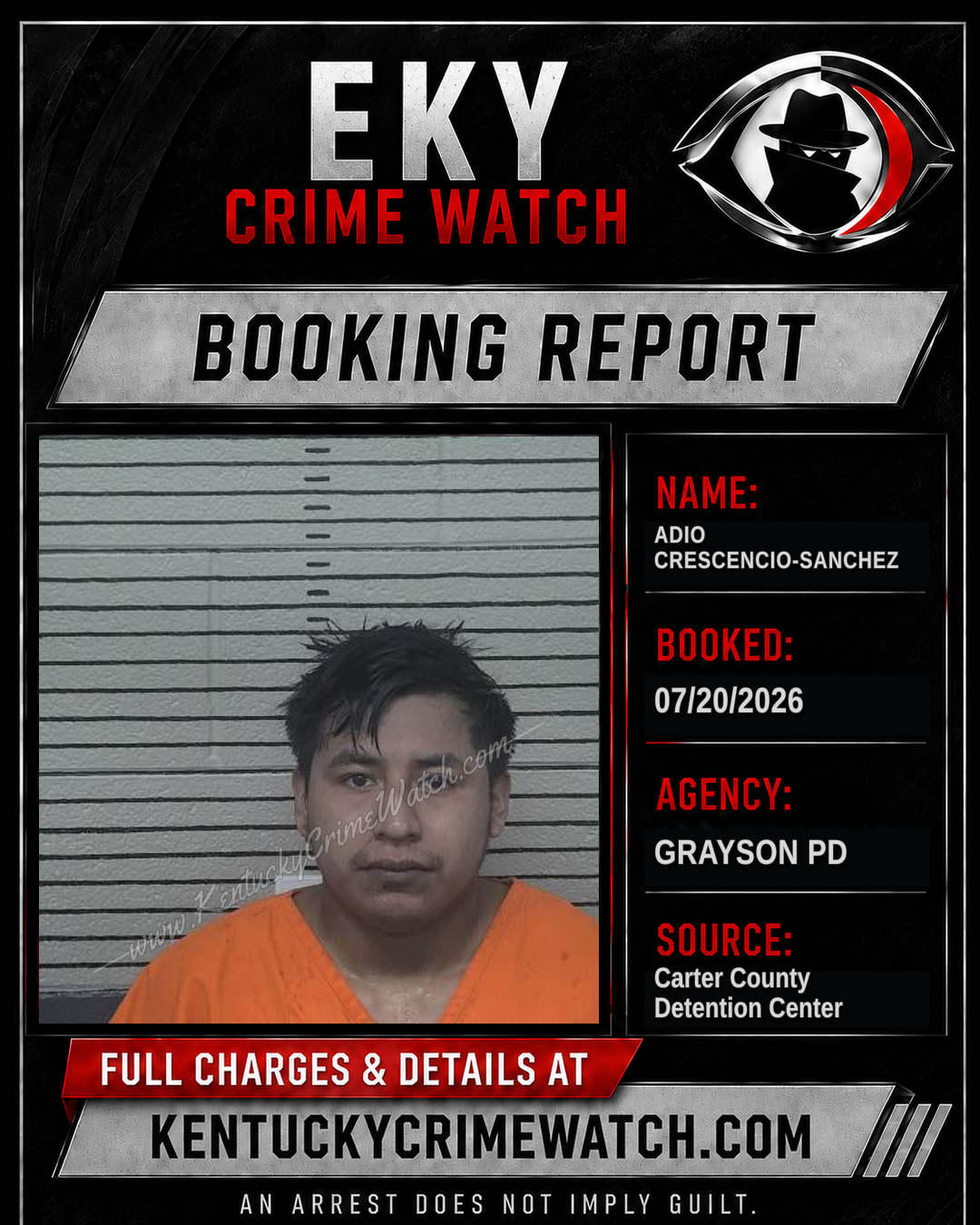 ADIO CRESCENCIO-SANCHEZ booking report card