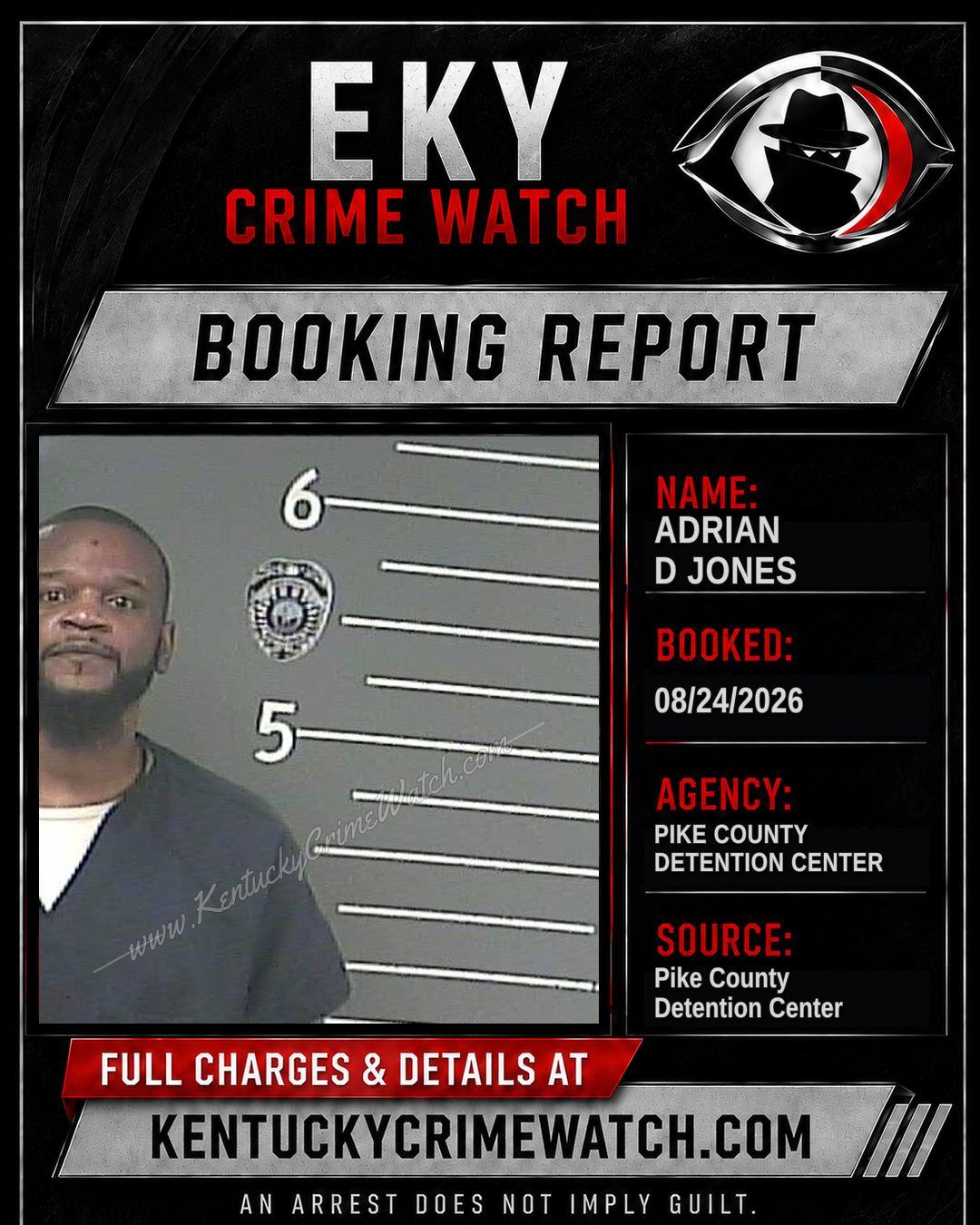 ADRIAN D JONES booking report card