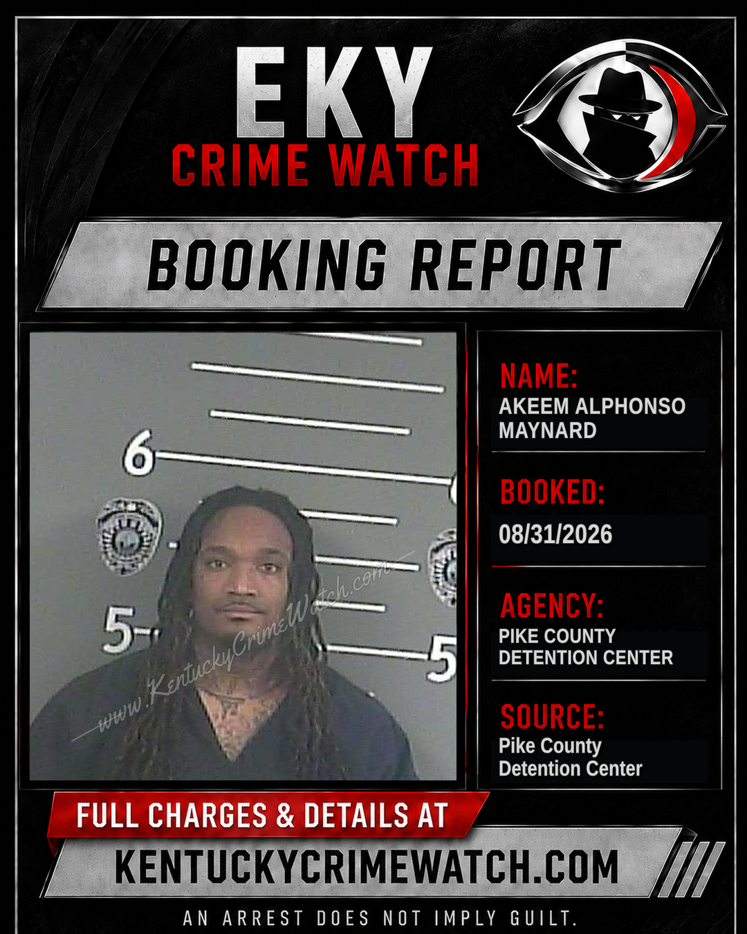 AKEEM ALPHONSO MAYNARD booking report card