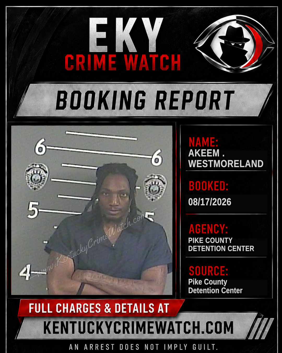 AKEEM . WESTMORELAND booking report card