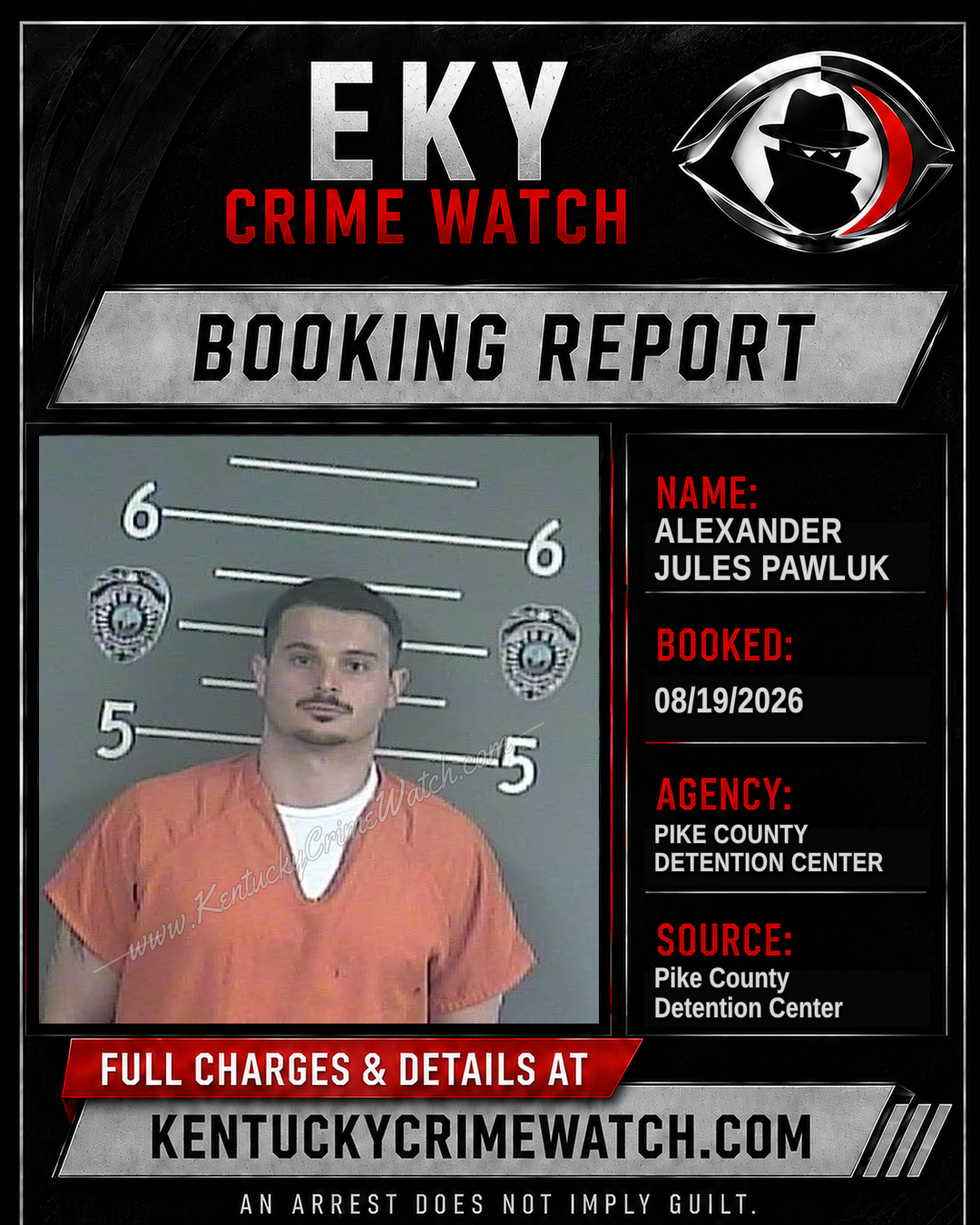ALEXANDER JULES PAWLUK booking report card