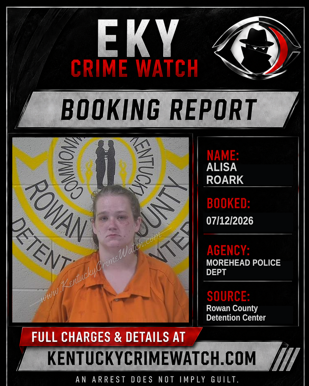 ALISA ROARK booking report card