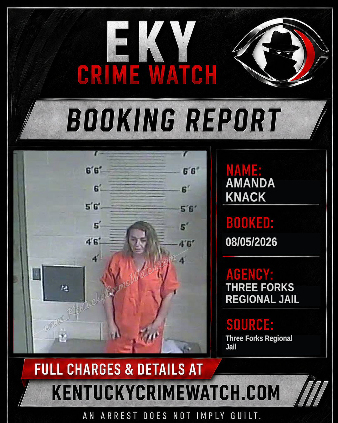 Amanda Knack booking report card
