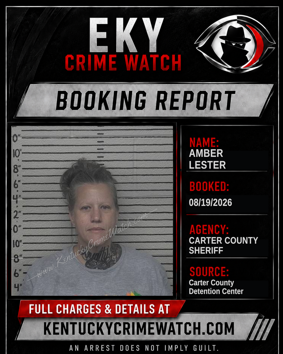 AMBER LESTER booking report card