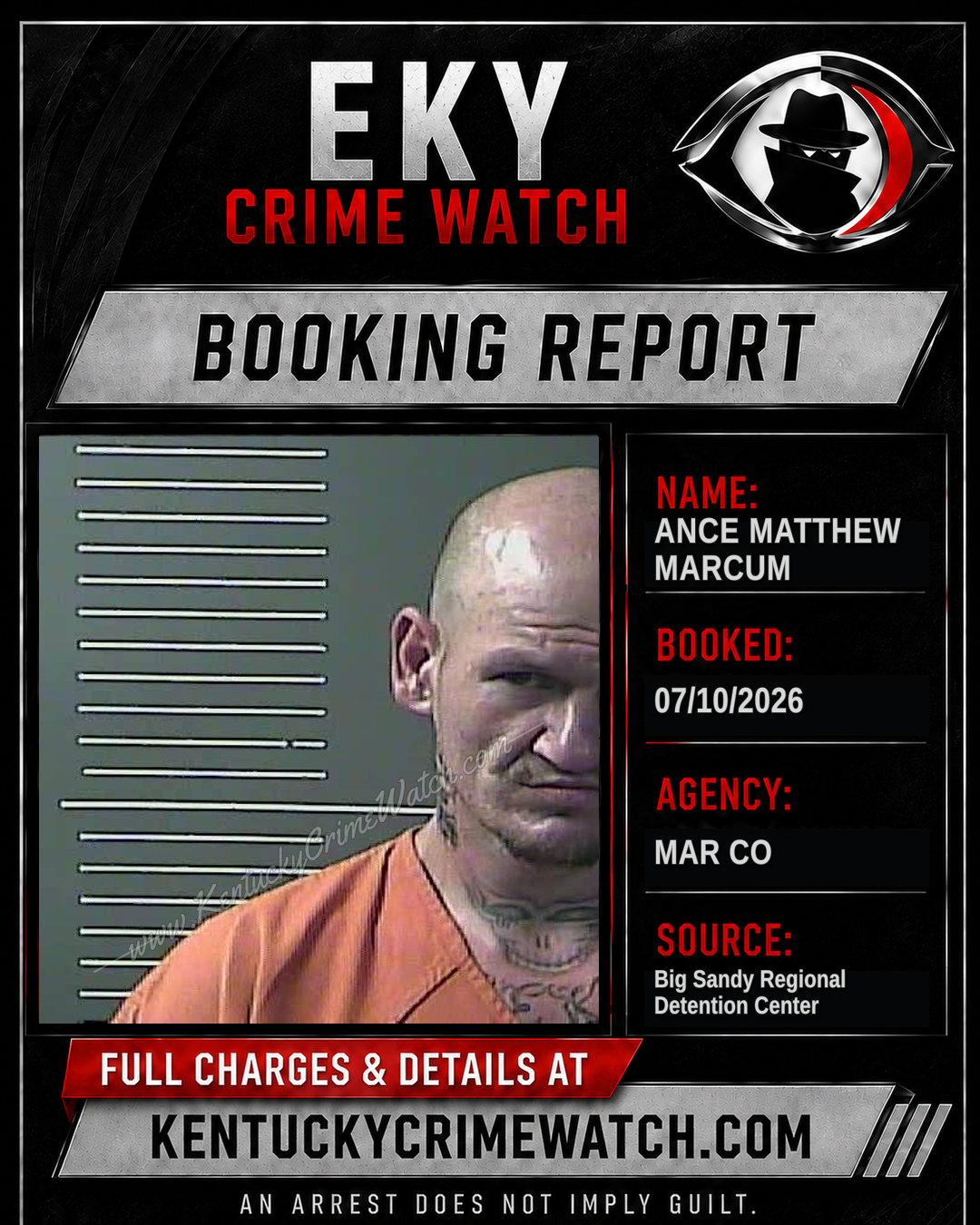ANCE MATTHEW MARCUM booking report card