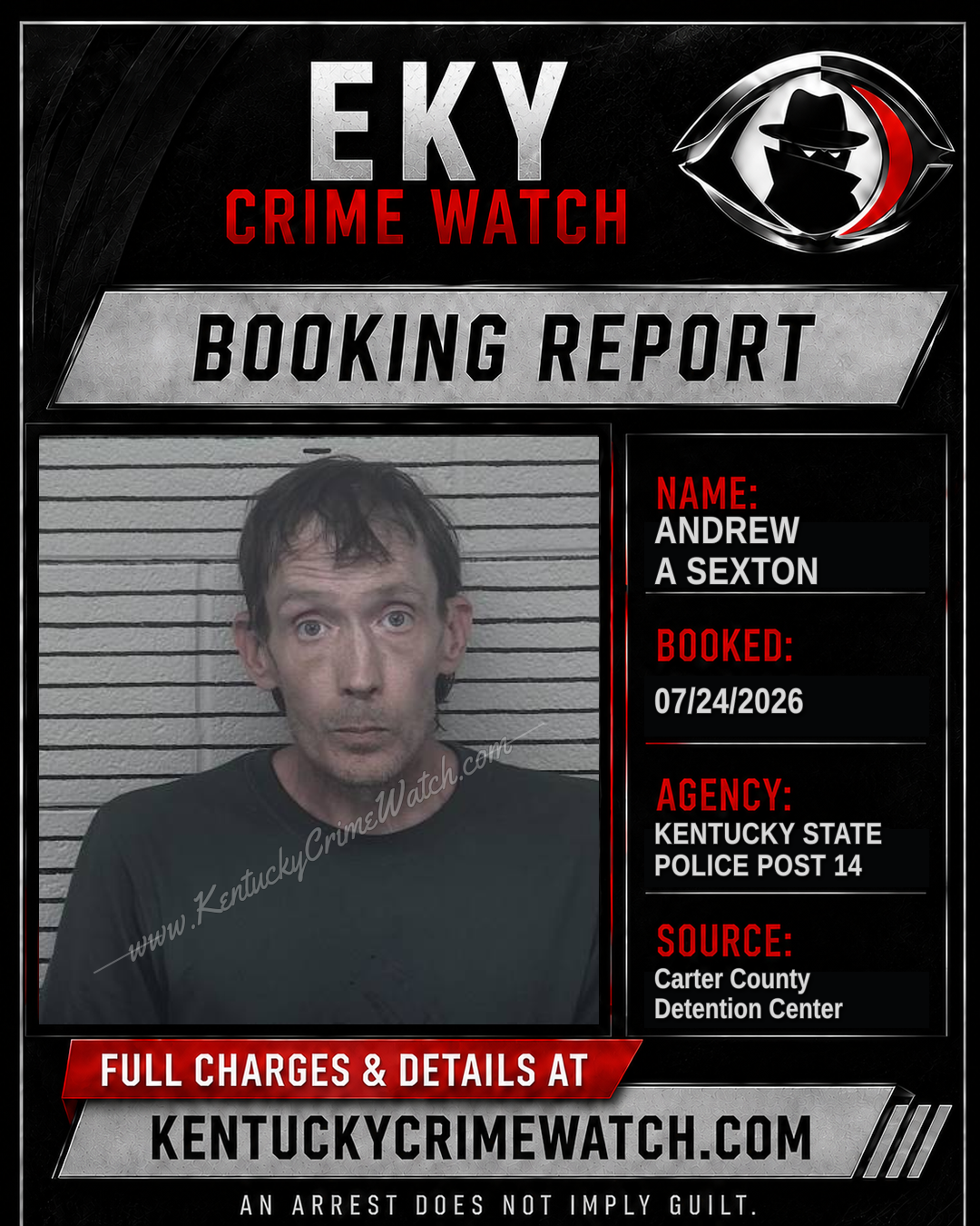 ANDREW A SEXTON booking report card