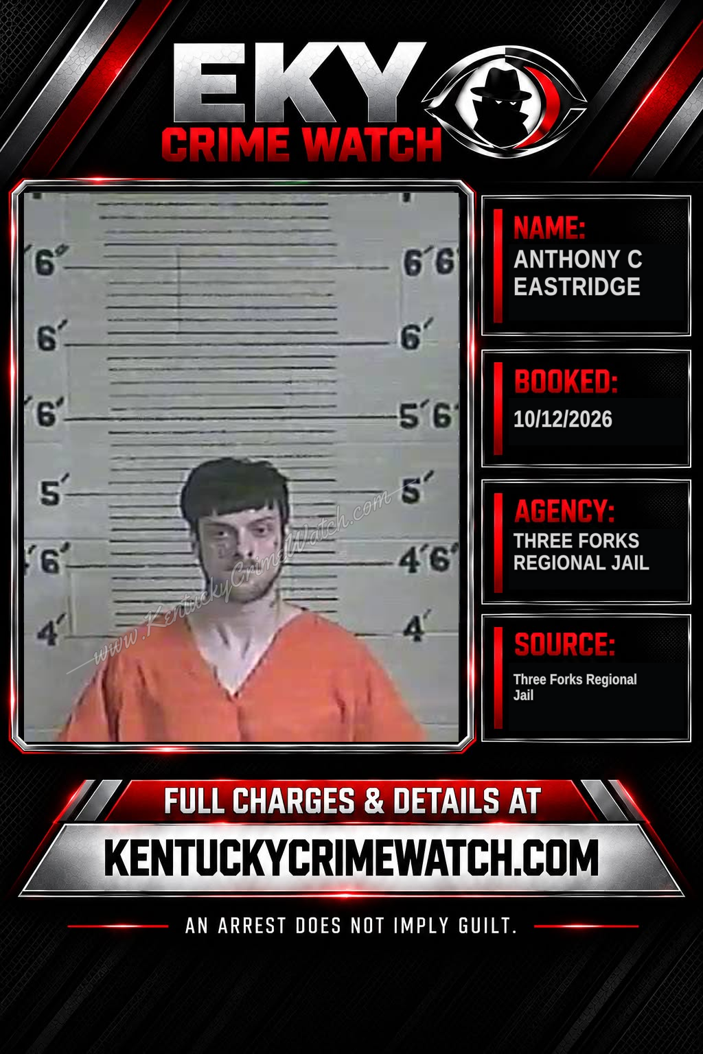 Anthony C Eastridge booking report card