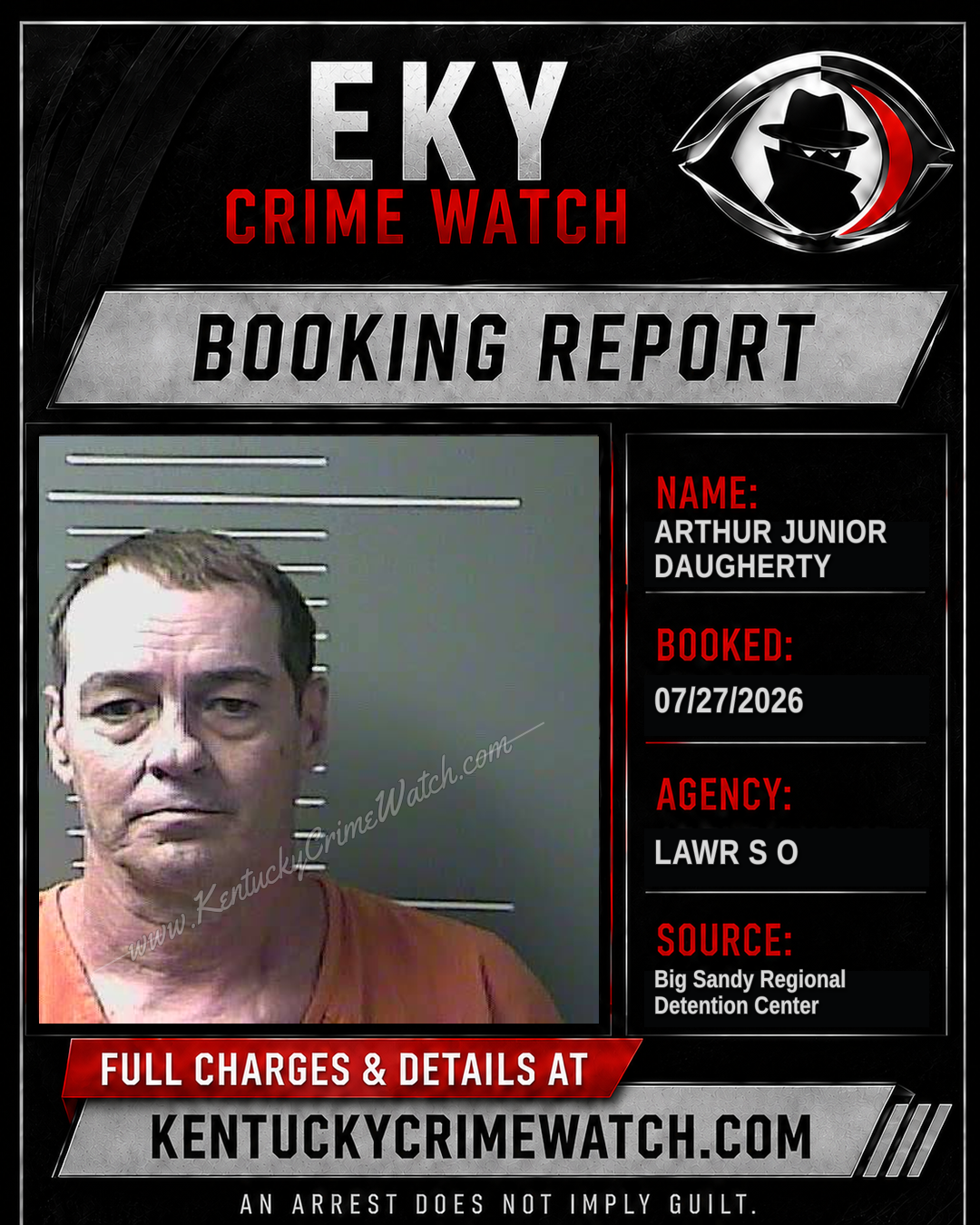 ARTHUR JUNIOR DAUGHERTY booking image