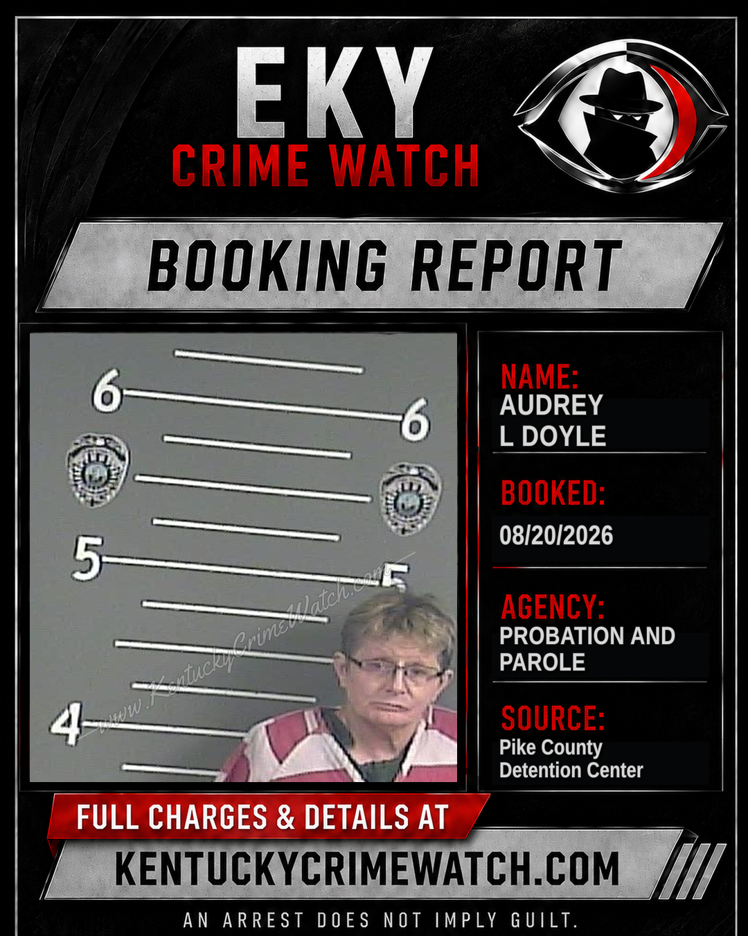 AUDREY L DOYLE booking report card