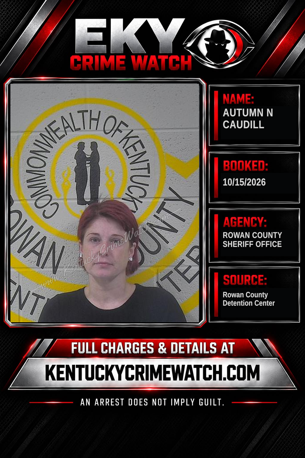 AUTUMN N CAUDILL booking report card