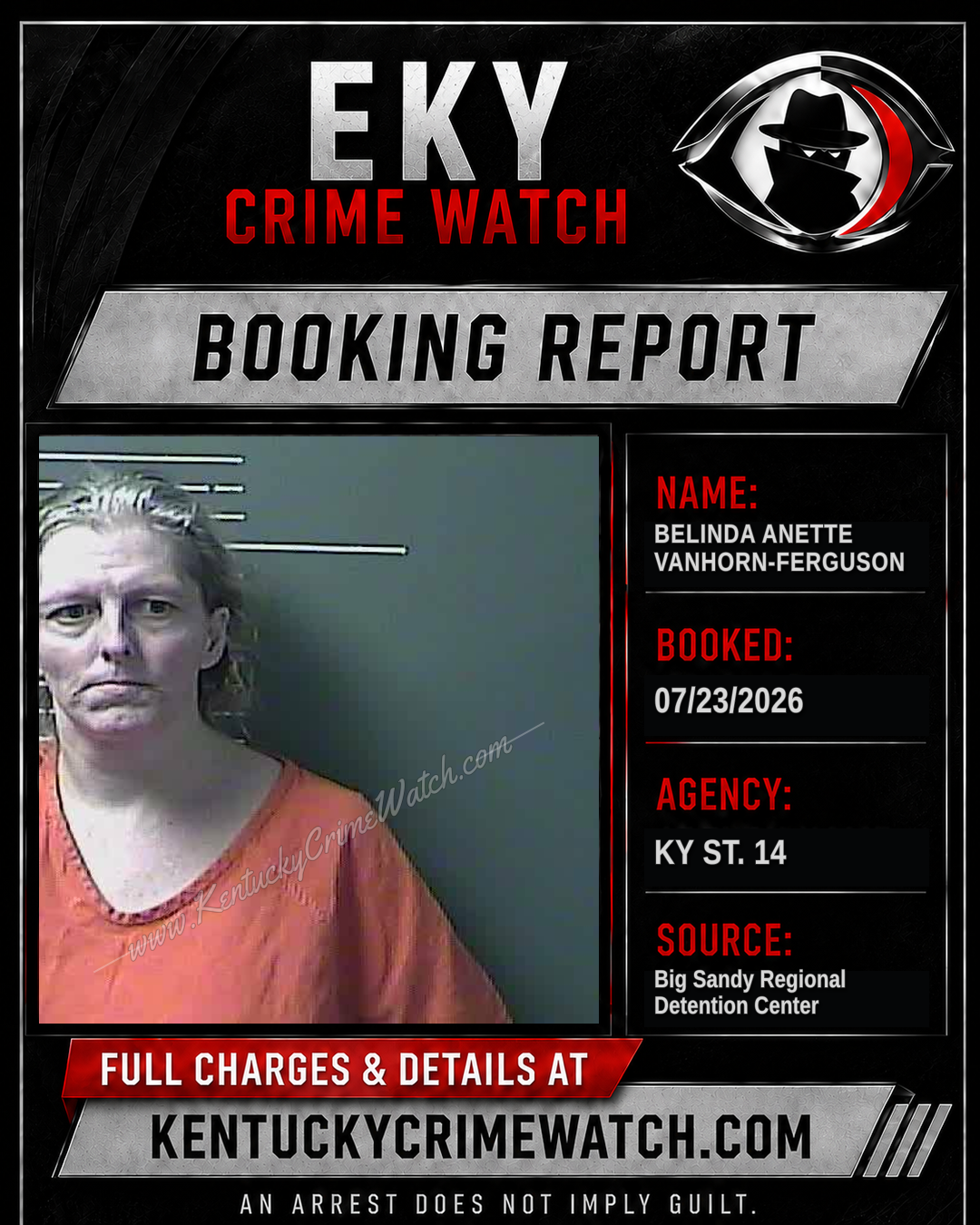 BELINDA ANETTE VANHORN-FERGUSON booking report card