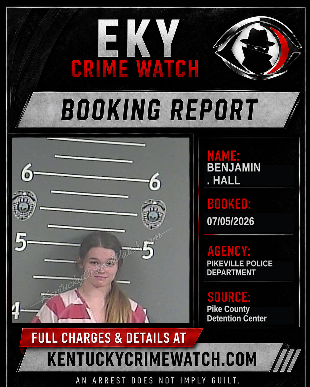 BENJAMIN . HALL booking report card