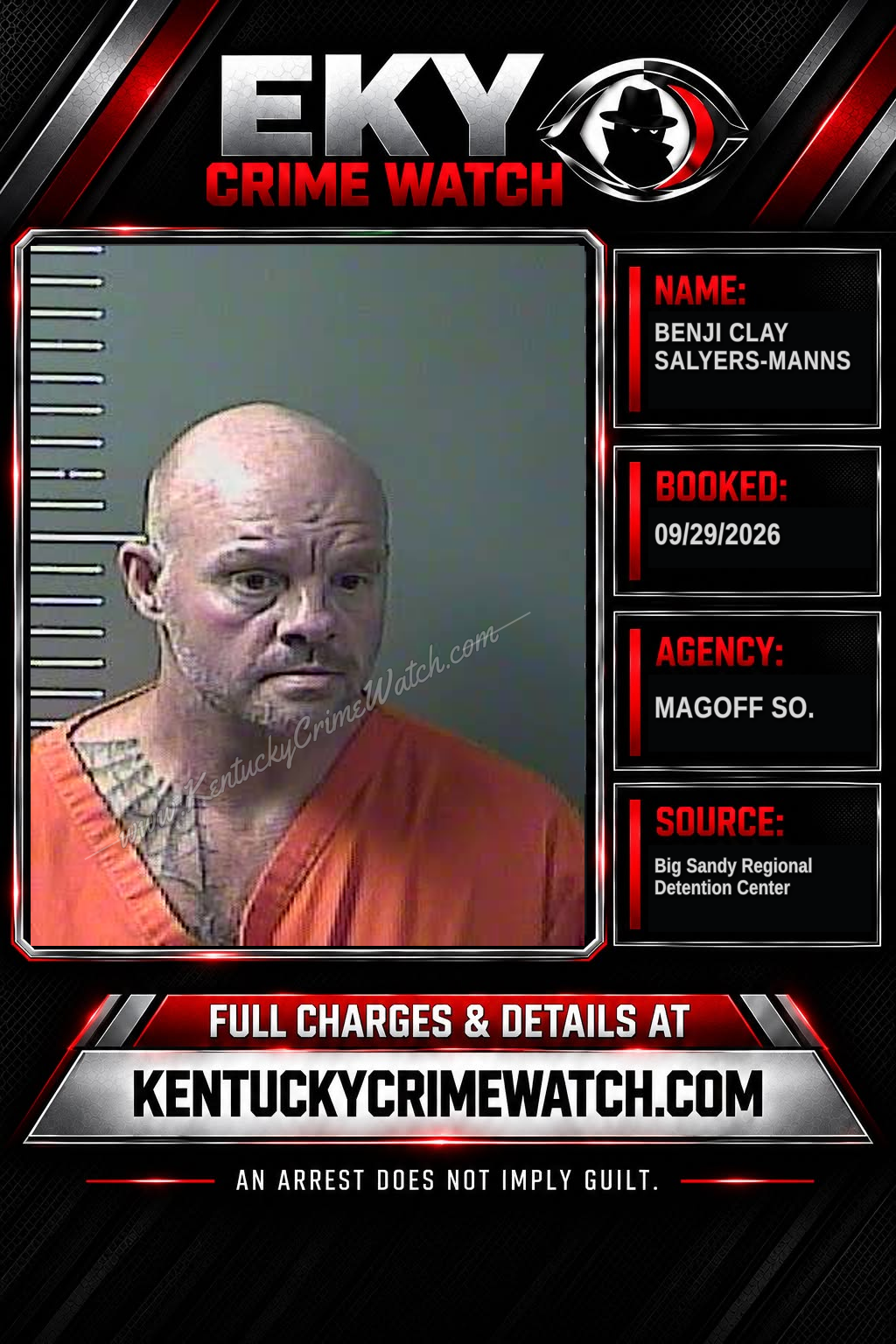 BENJI CLAY SALYERS-MANNS booking report card