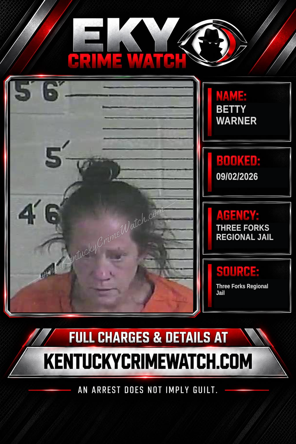 Betty Warner booking image