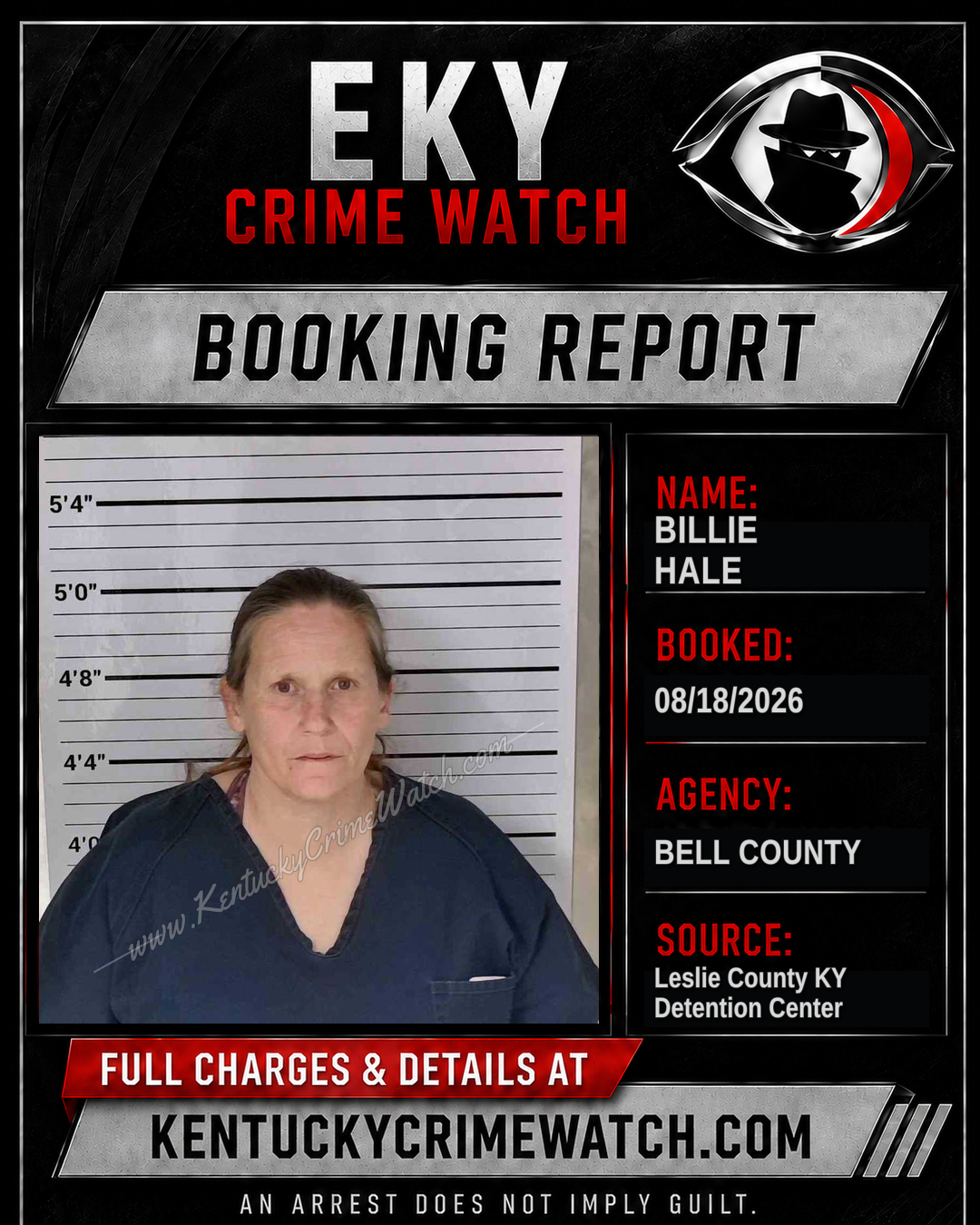 BILLIE HALE booking image