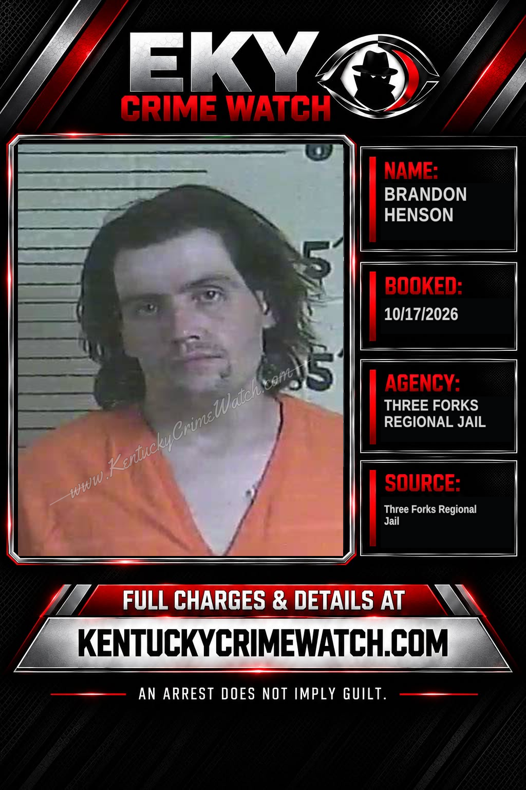 Brandon Henson booking report card