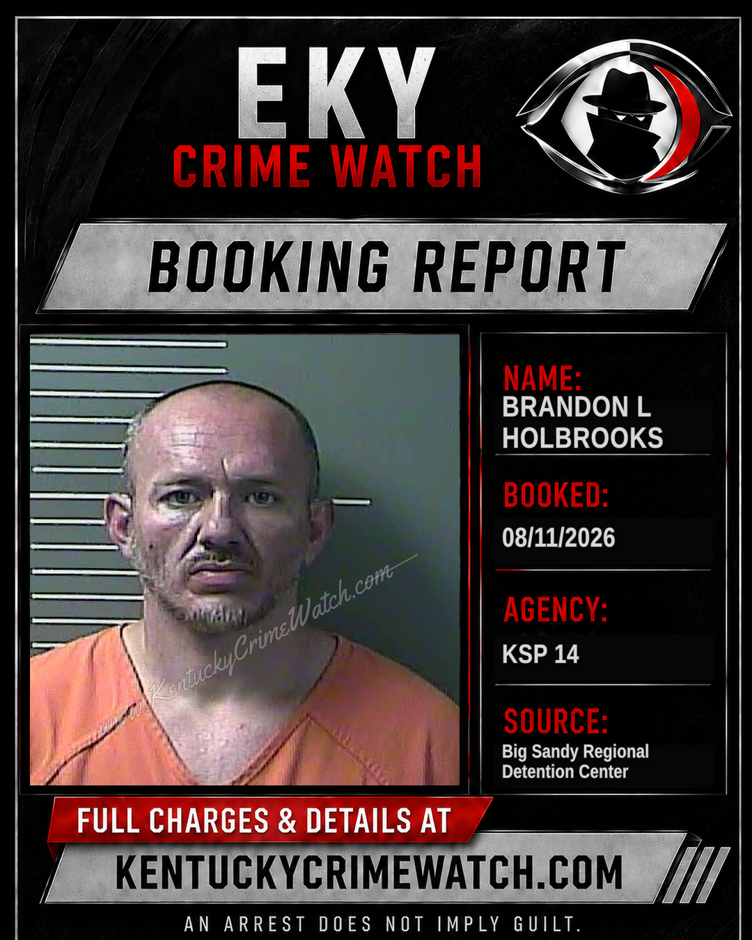 BRANDON L HOLBROOKS booking report card