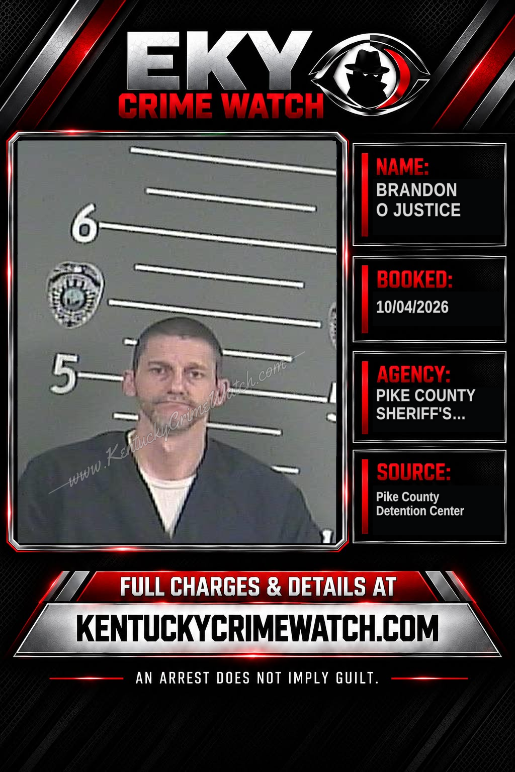 BRANDON O JUSTICE booking image