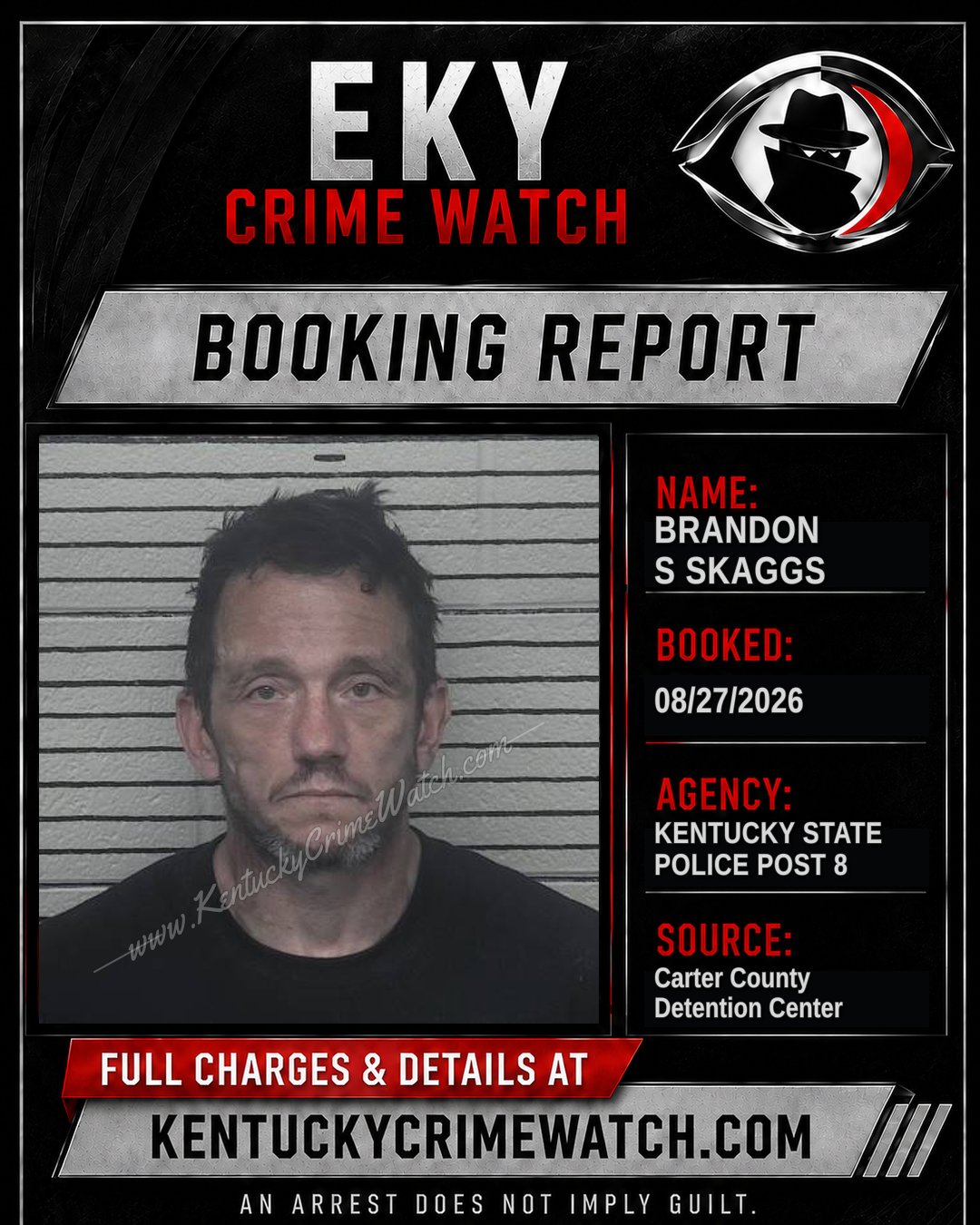 BRANDON S SKAGGS booking report card