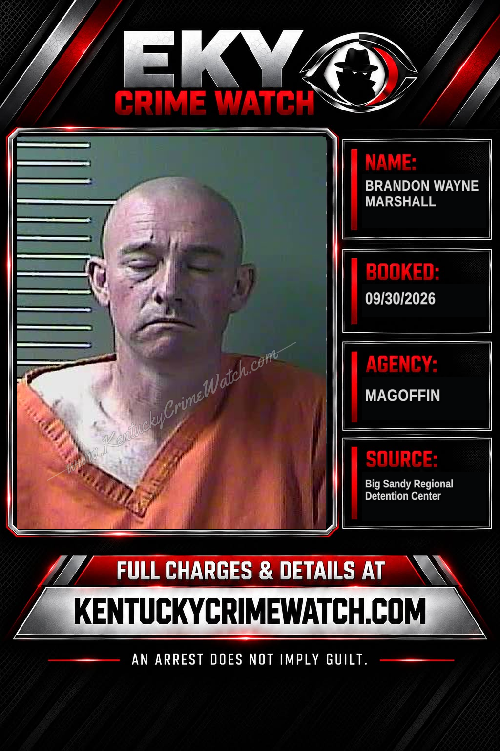 BRANDON Wayne MARSHALL booking image