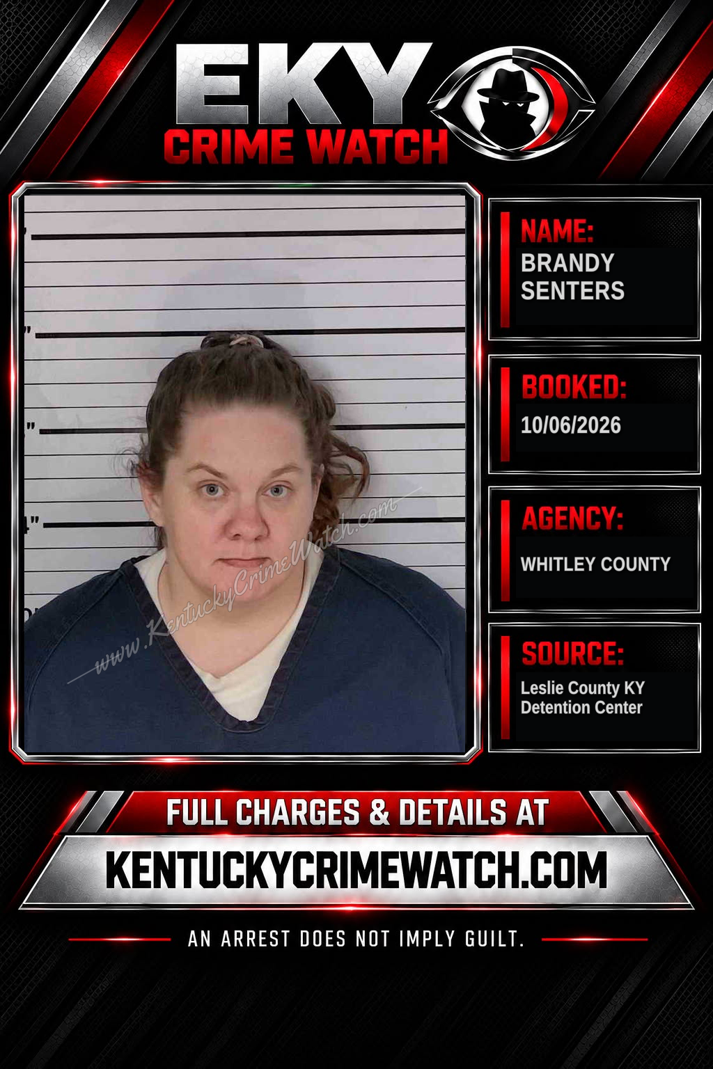 BRANDY SENTERS booking report card