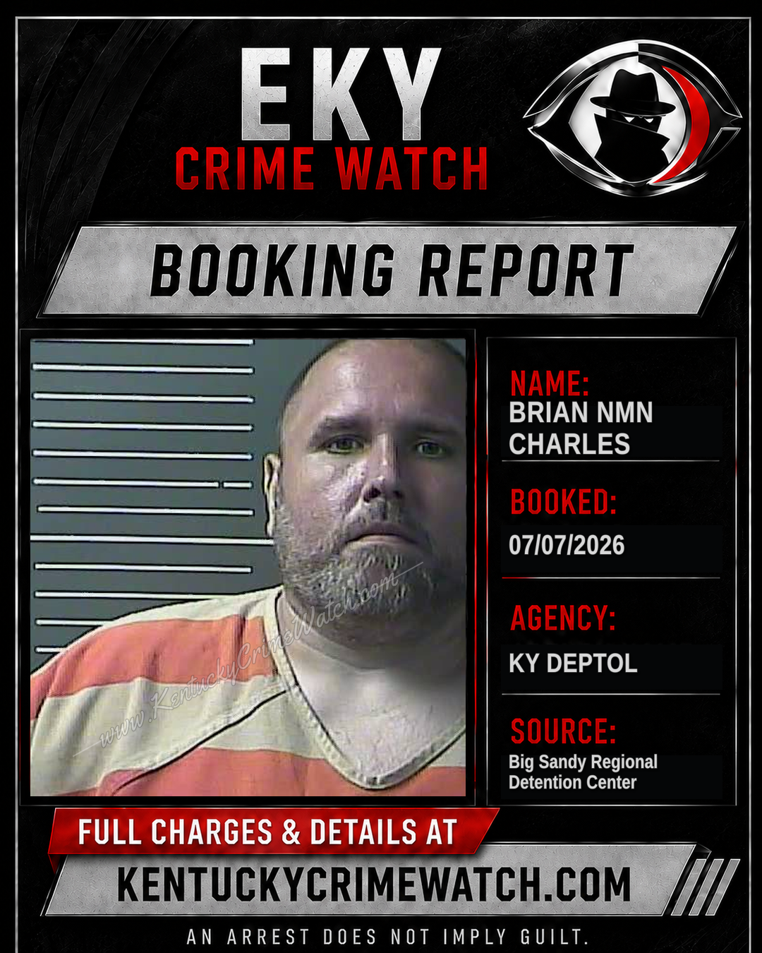 BRIAN NMN CHARLES booking report card