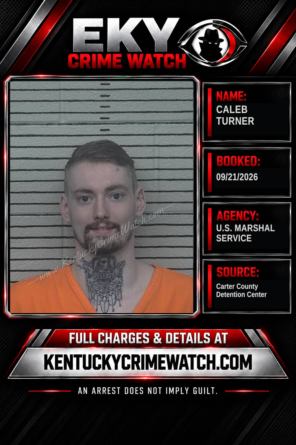 CALEB TURNER booking report card