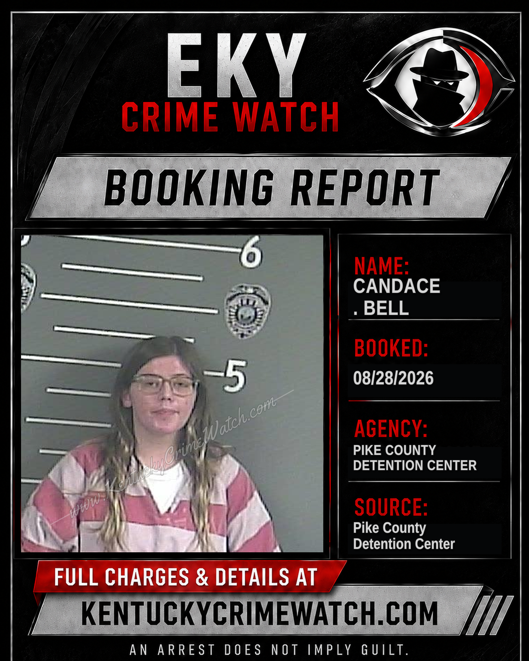 CANDACE . BELL booking report card