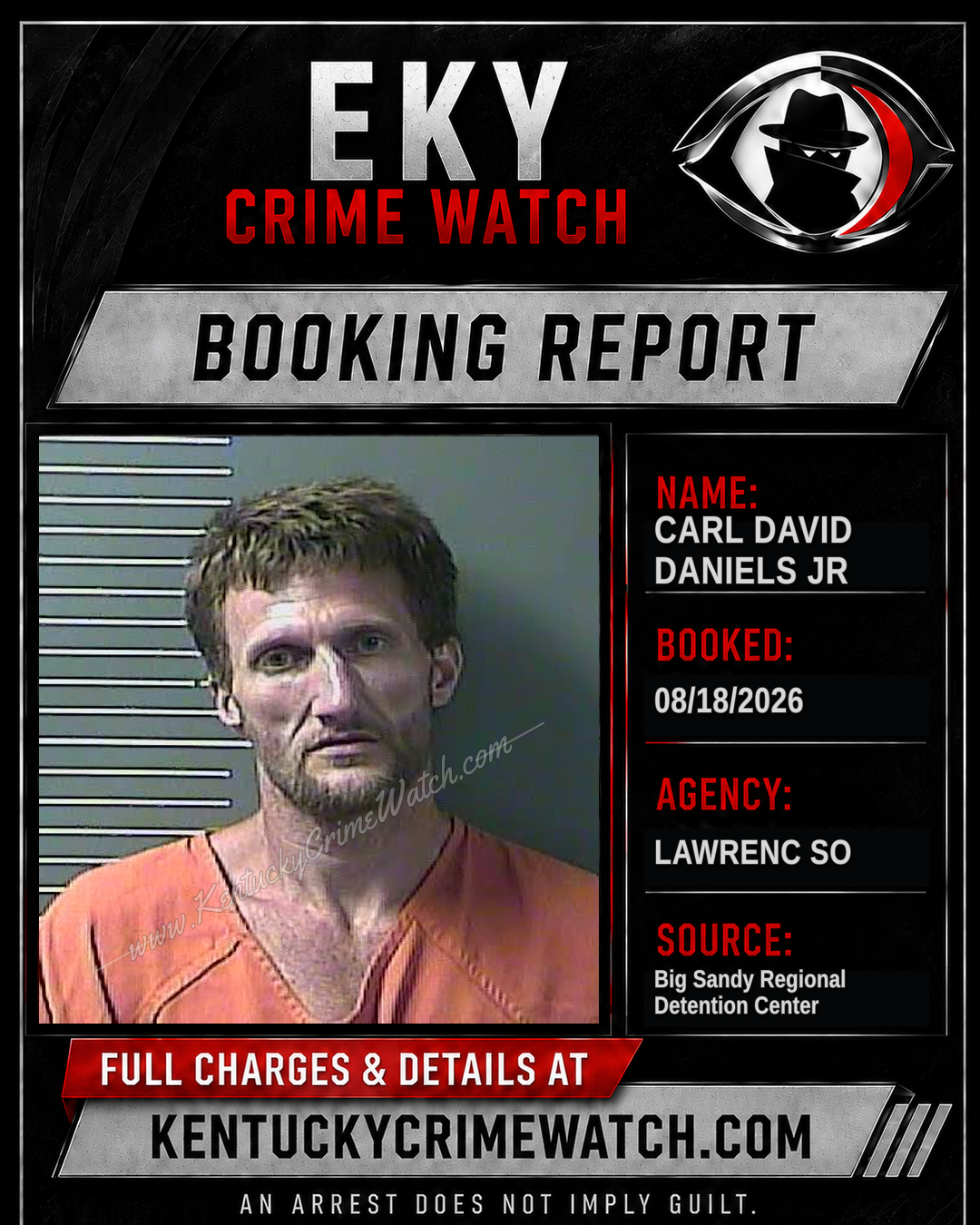 CARL DAVID DANIELS JR booking image