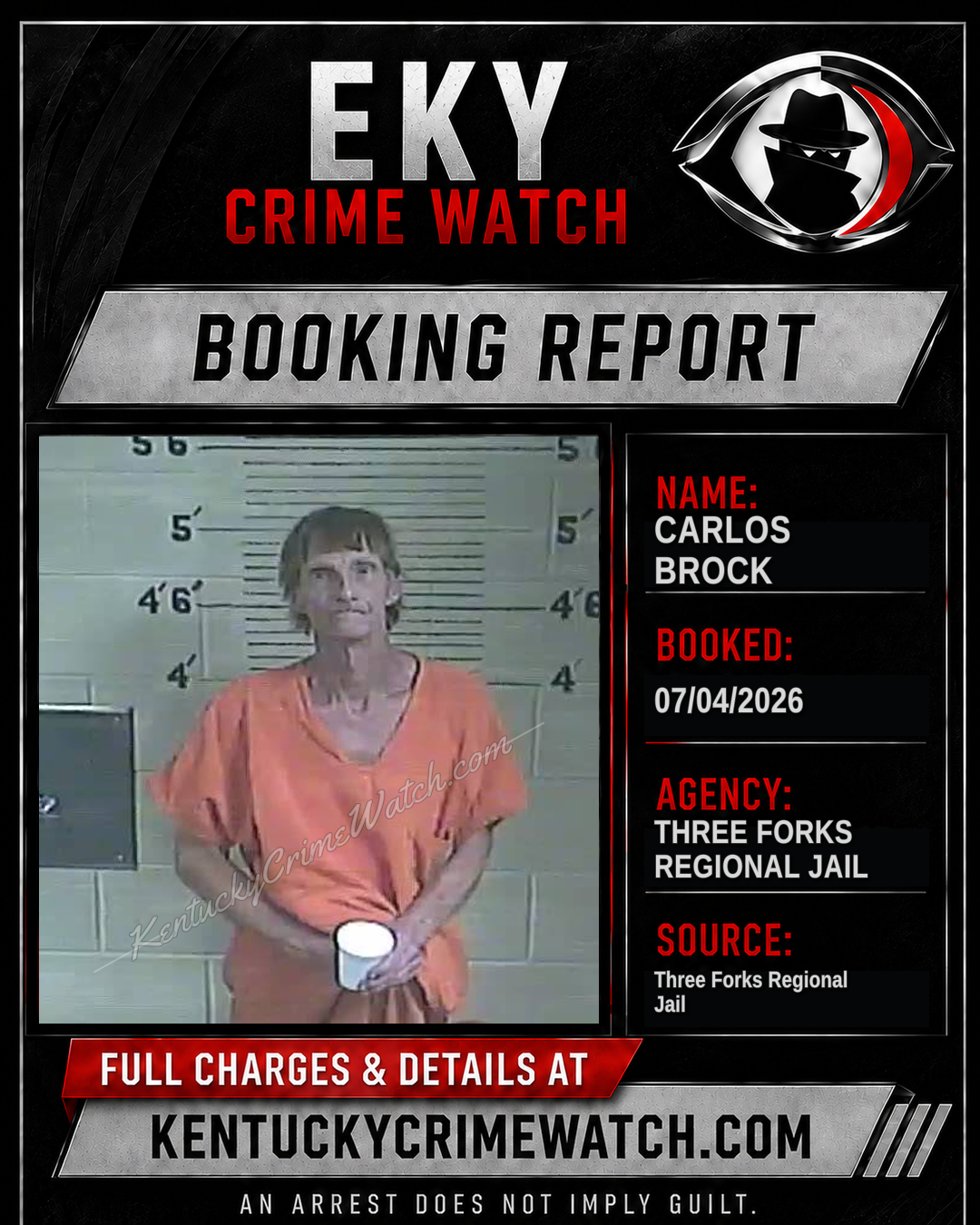 Carlos Brock booking report card