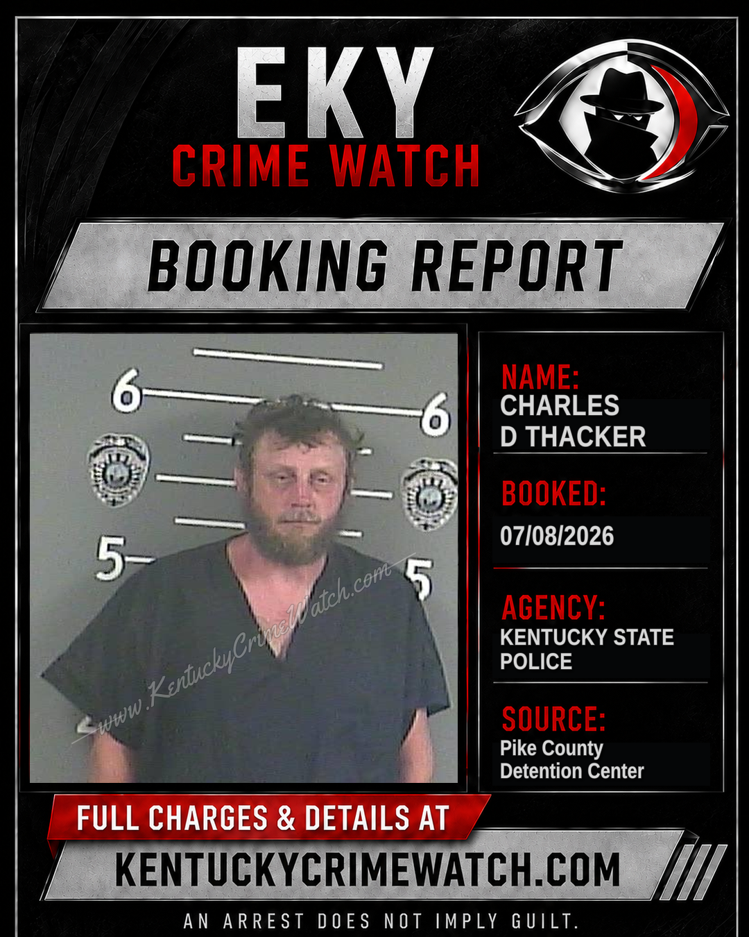 CHARLES D THACKER booking report card