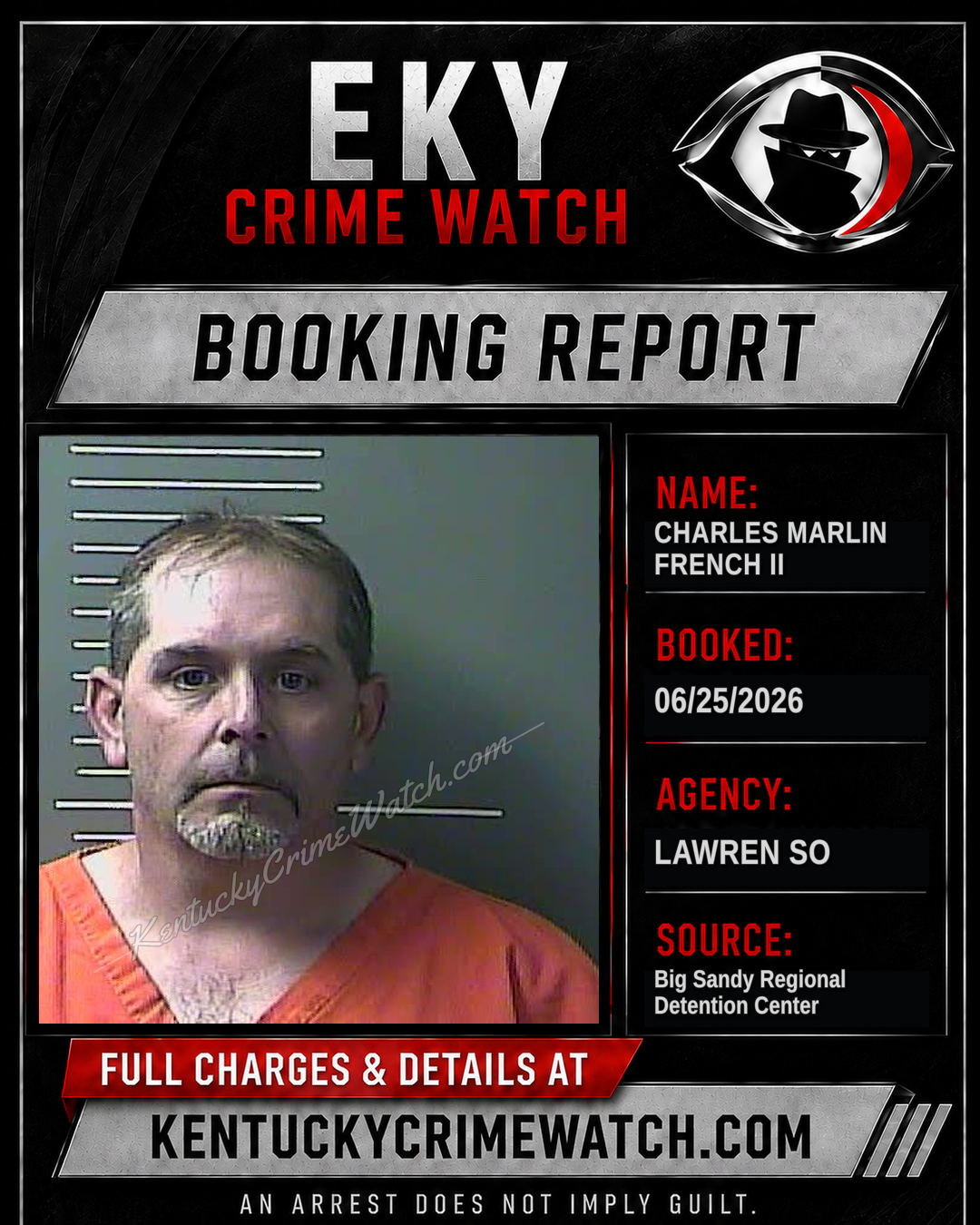 CHARLES Marlin FRENCH II booking report card
