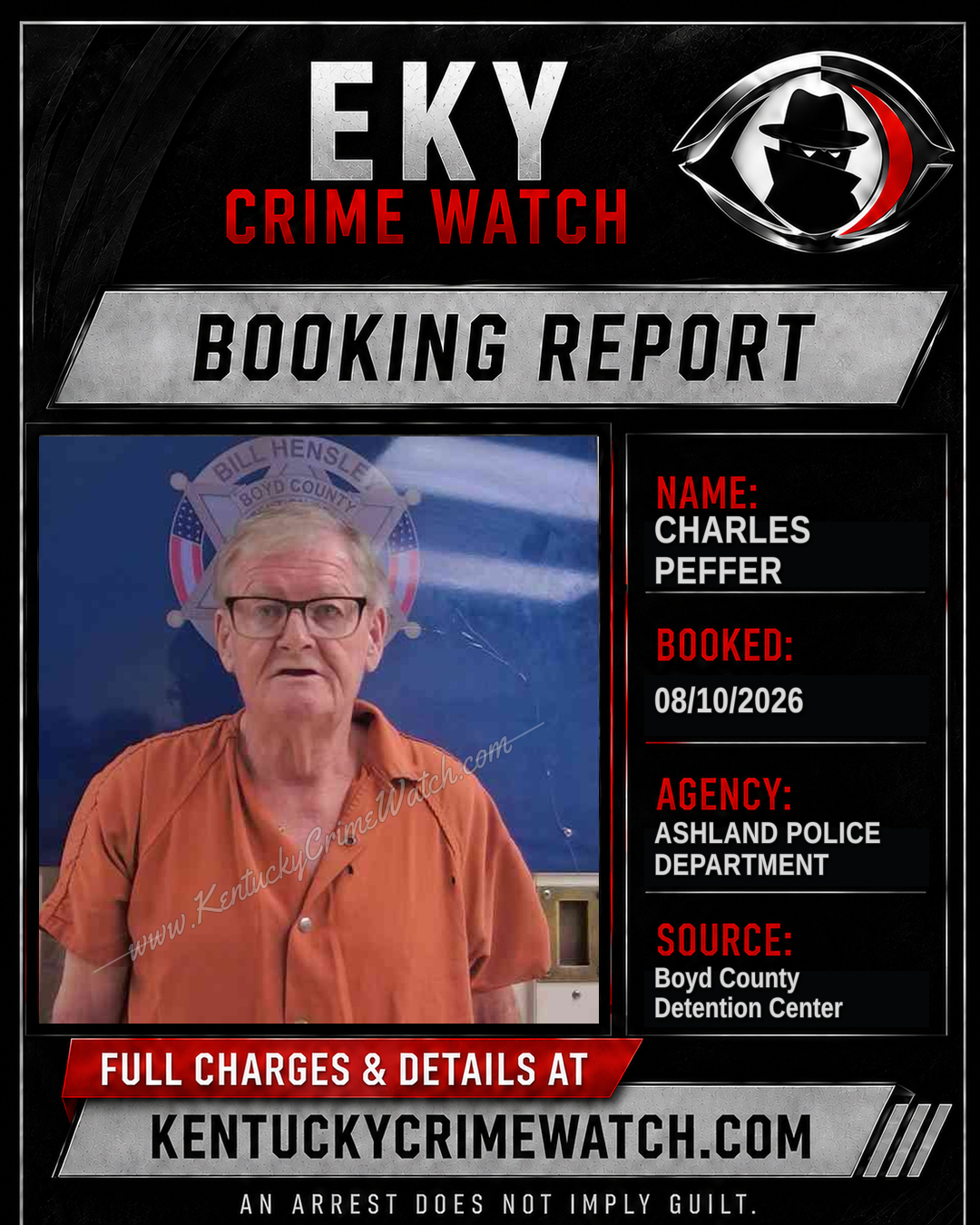 CHARLES PEFFER booking report card