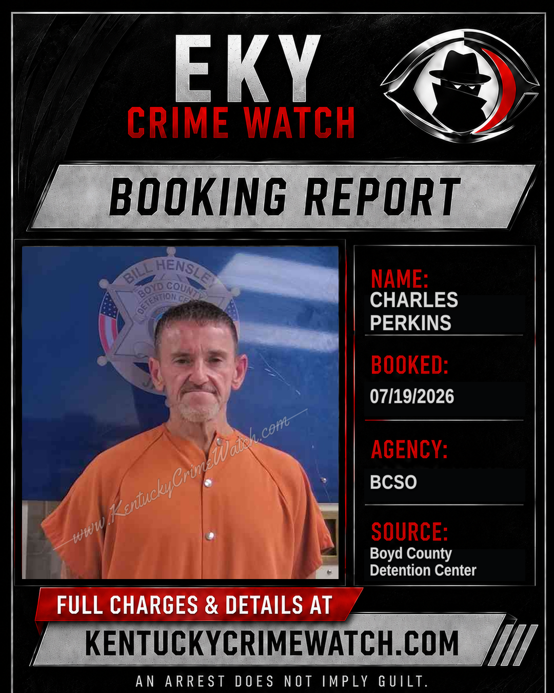 CHARLES PERKINS booking report card