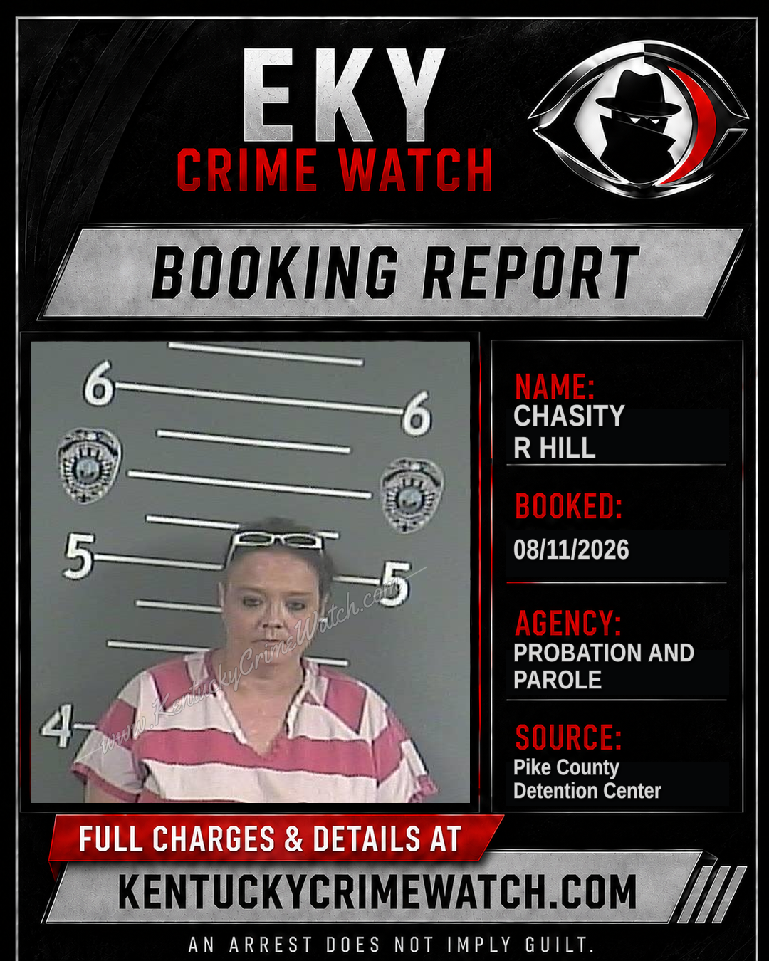 CHASITY R HILL booking report card