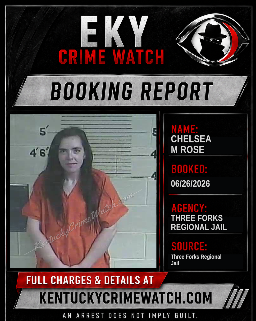 Chelsea M Rose booking report card