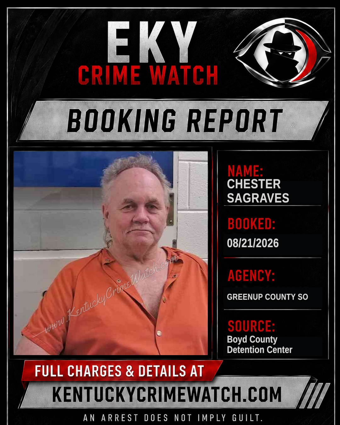 CHESTER SAGRAVES booking report card