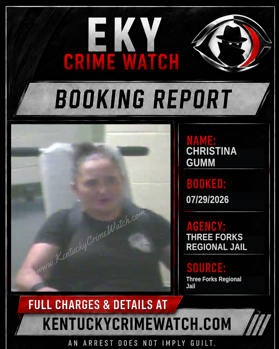 Christina Gumm booking report card