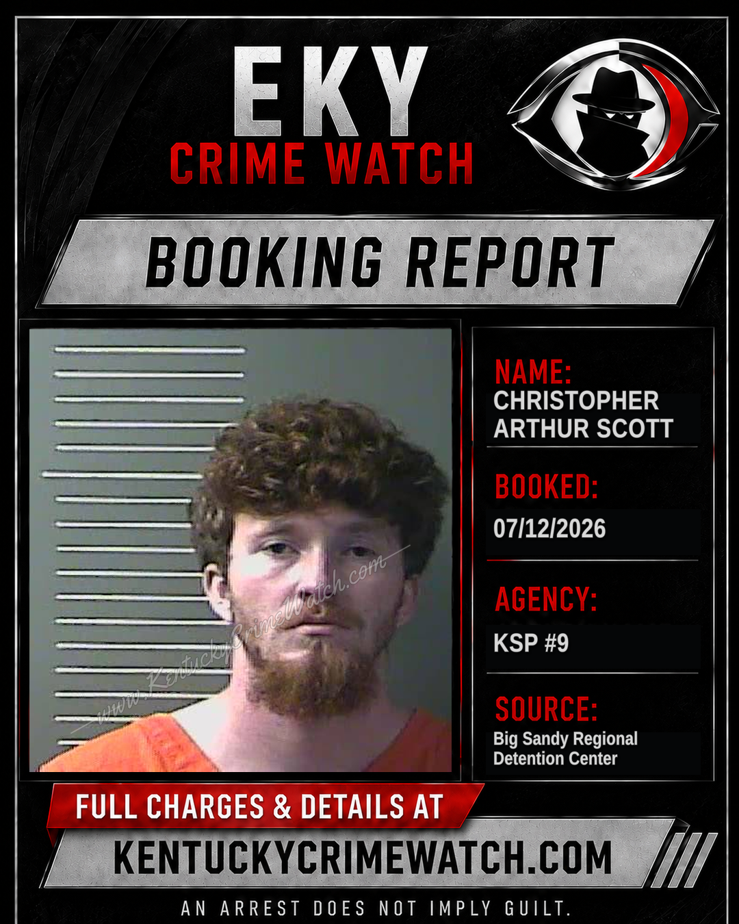 CHRISTOPHER ARTHUR SCOTT booking report card