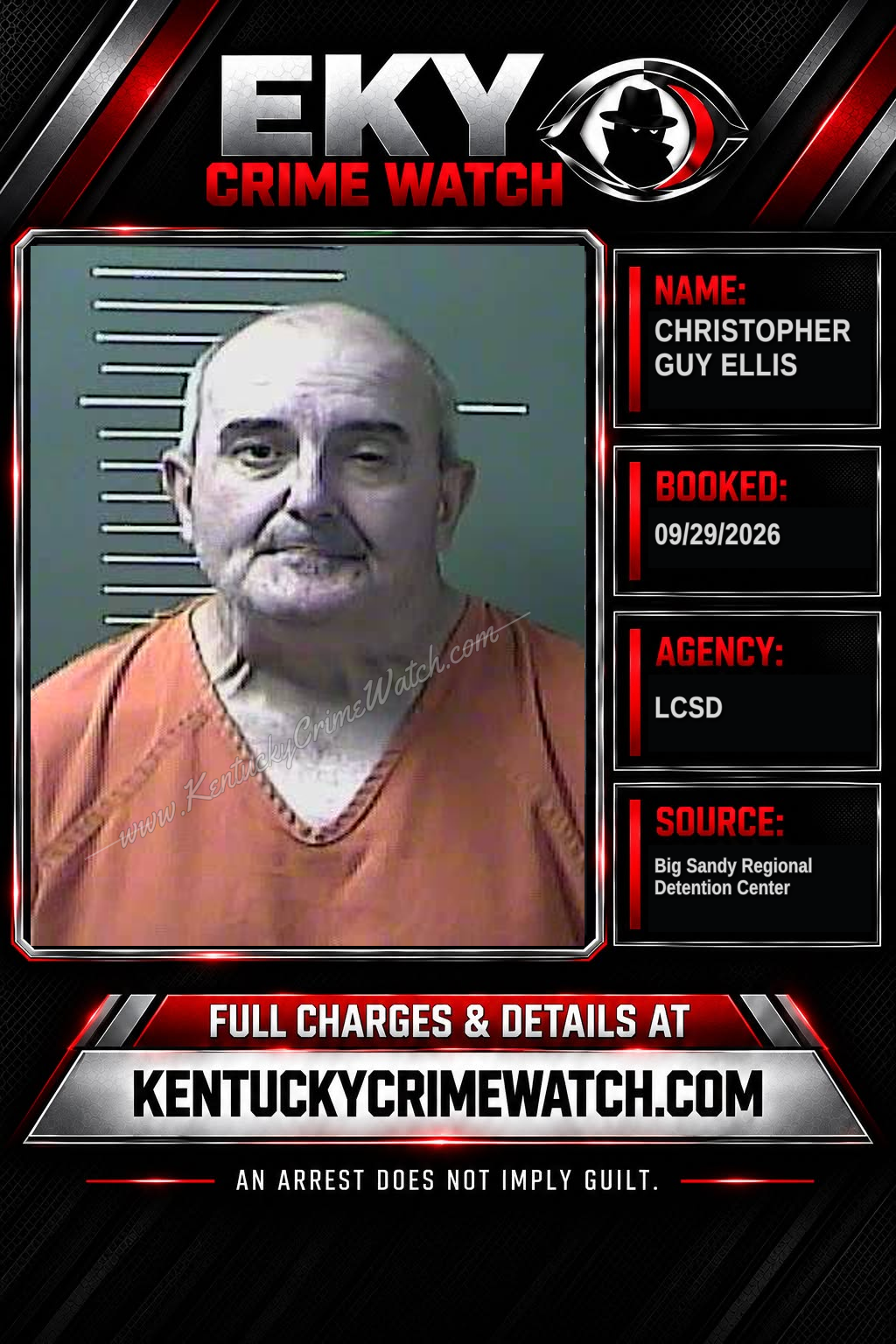 CHRISTOPHER GUY ELLIS booking report card