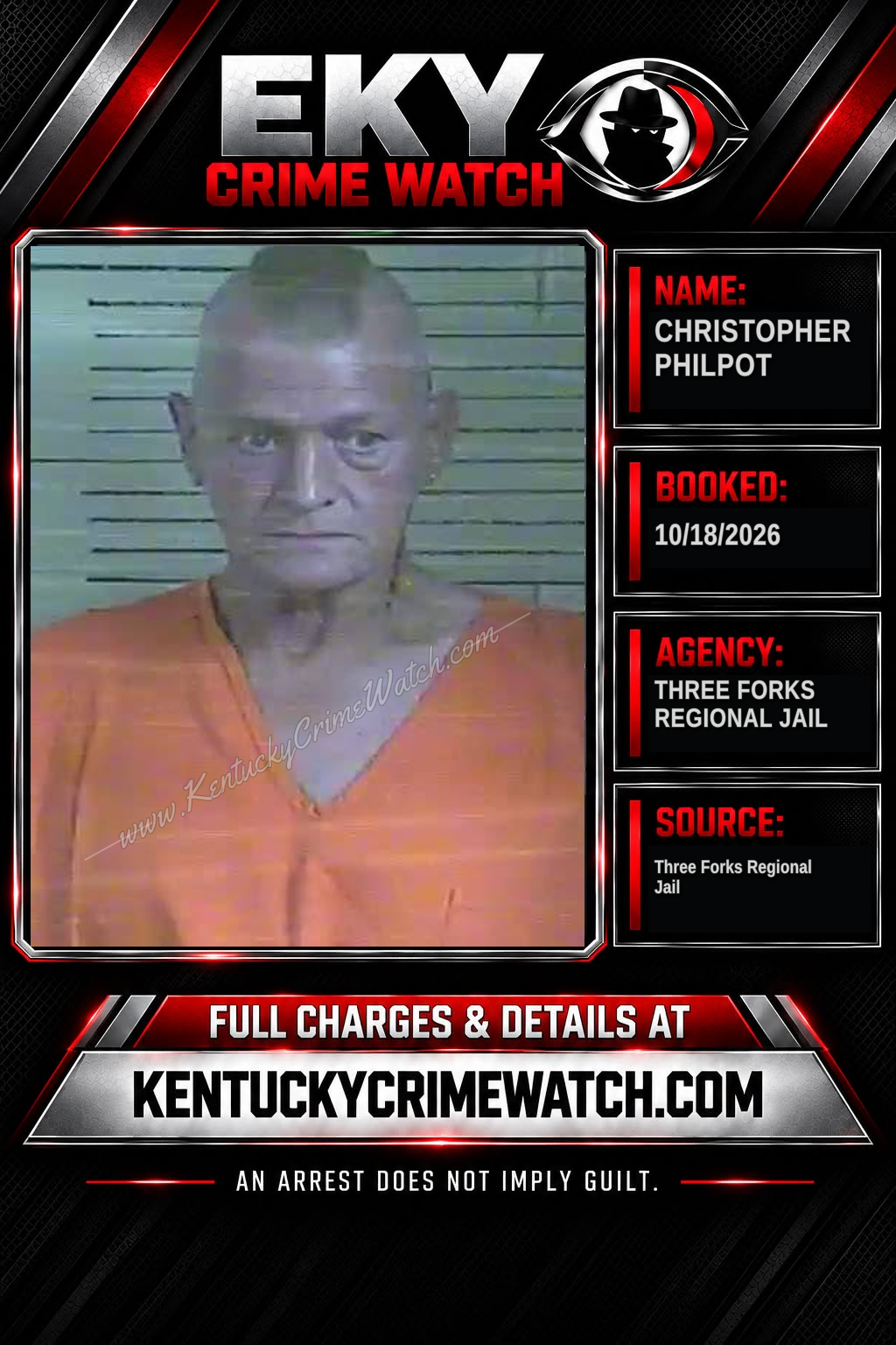 Christopher Philpot booking report card