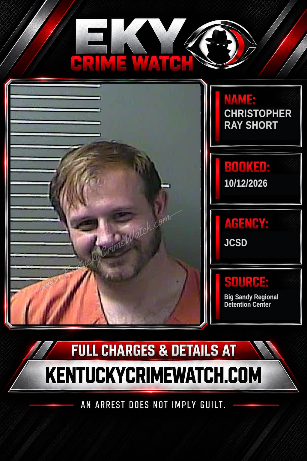 CHRISTOPHER RAY SHORT booking report card