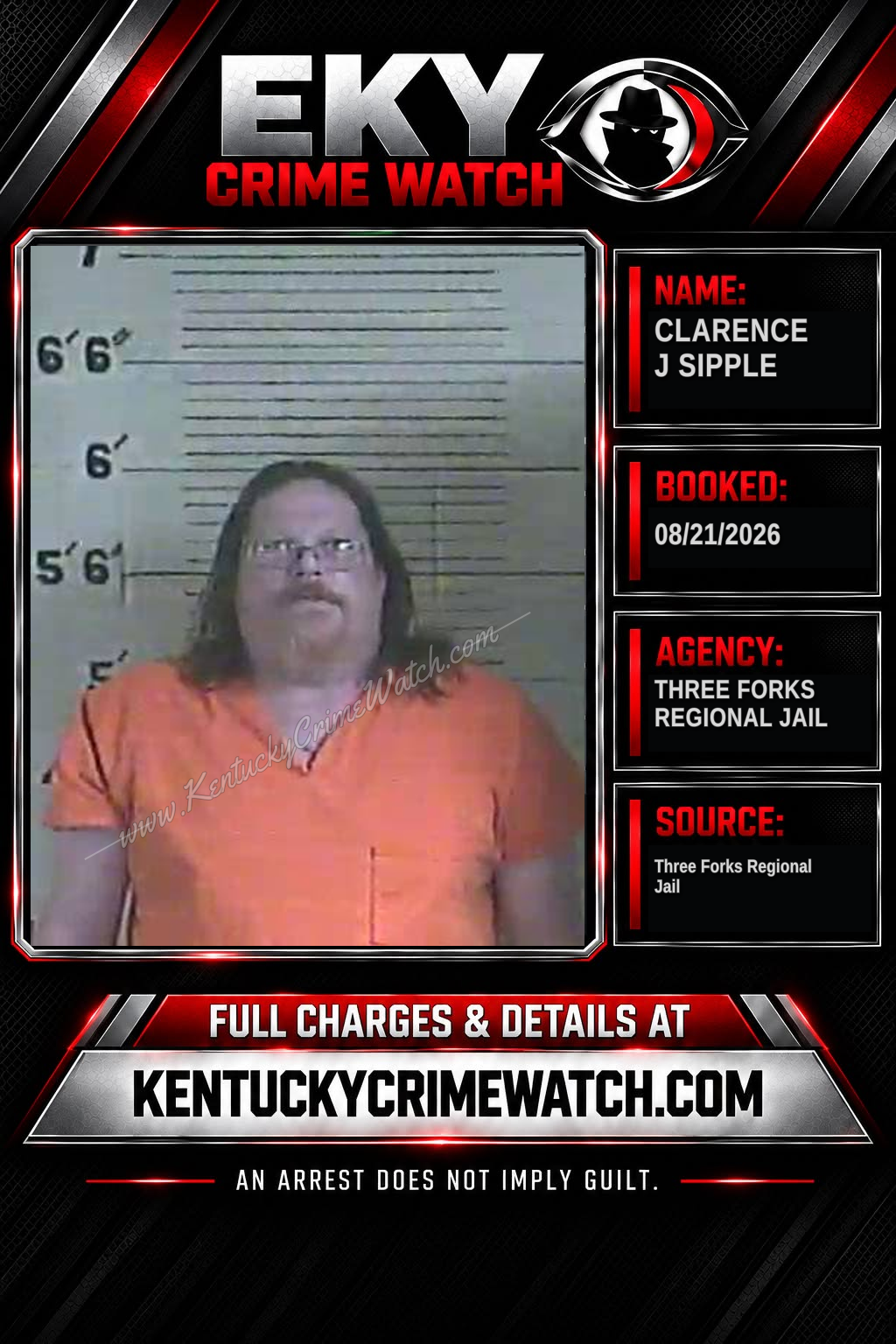 Clarence J Sipple booking image