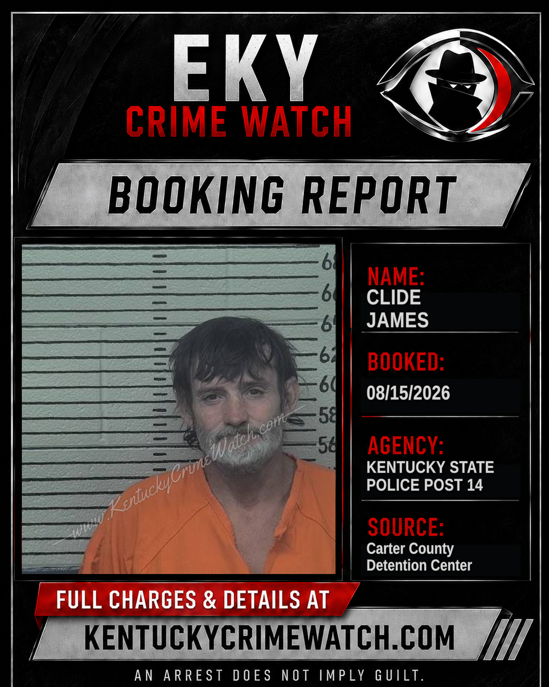 CLIDE JAMES booking report card