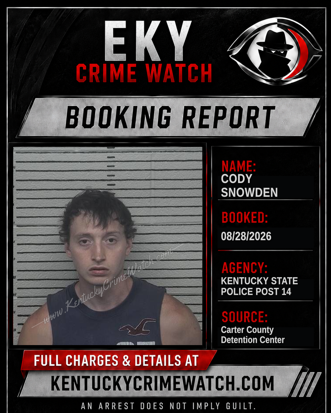 CODY SNOWDEN booking report card