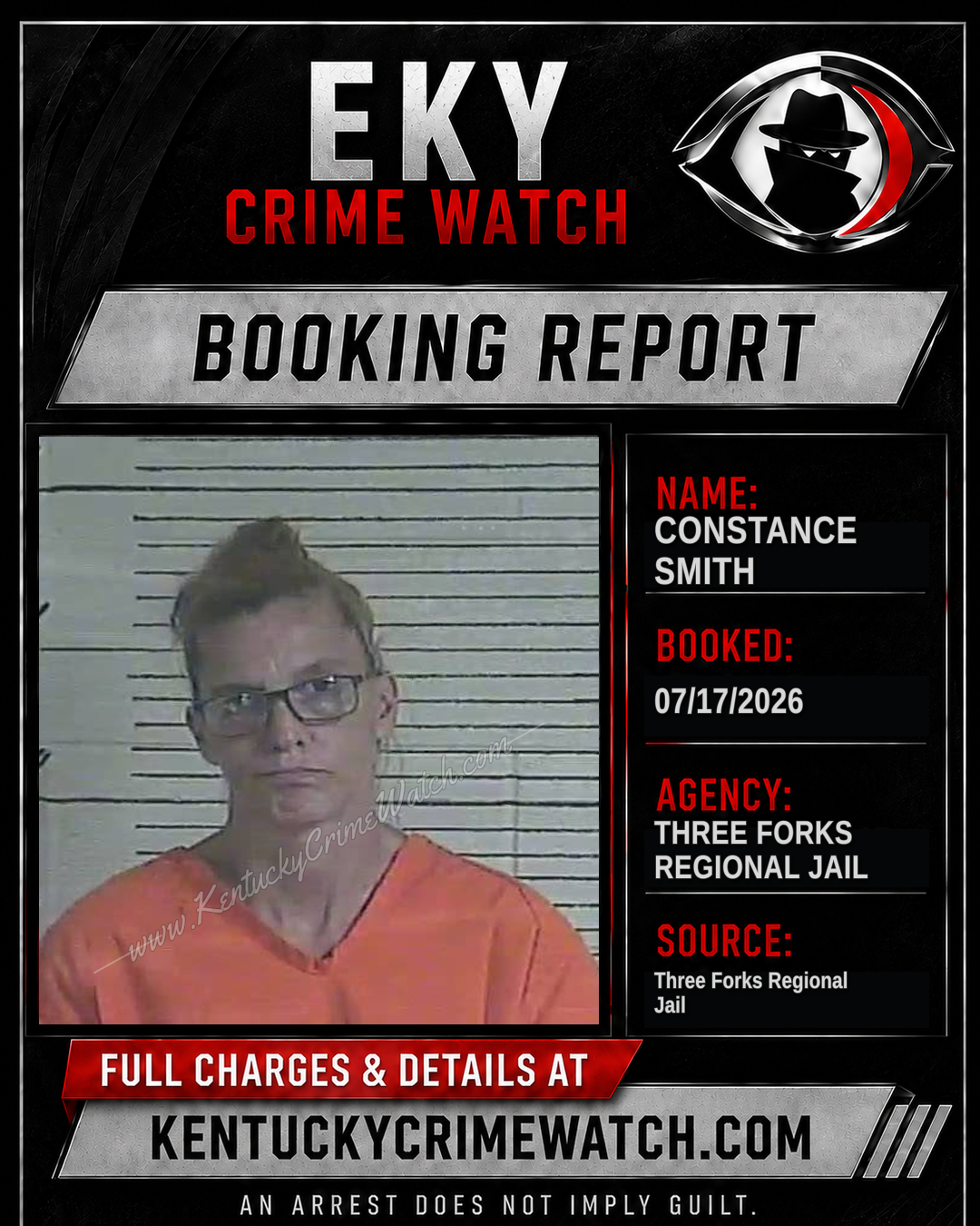 Constance Smith booking report card
